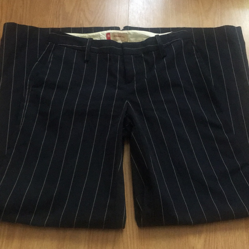 GAP Pin-Stripes Wide-Leg Straight Fit Pants